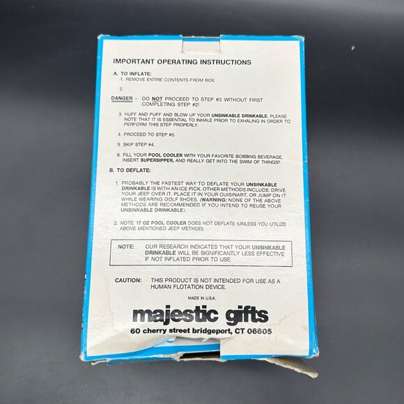 Vintage Unsinkable Drinkable Butler Pool Float Inflatable Drink Holder 1970s Kit - Picture 7 of 11